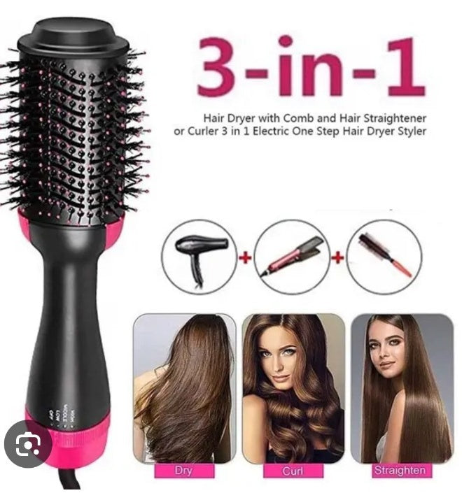 One Step 3-in-1 Hot Air Hair Dryer, Straightener & Curler